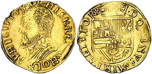 s/d. Felipe II. Dordrecht. 1/2 real de oro. ... 