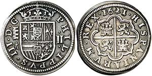 1621/08. Felipe III. Segovia. . 2 reales. ... 