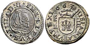1663. Felipe IV. Segovia. . 4 maravedís. ... 