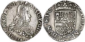 16994 (sic). Carlos II. Milán. 1/8 felipe. ... 