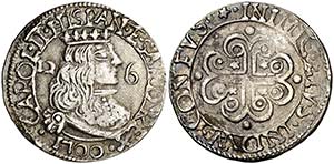 1700. Carlos II. Cagliari. 2 1/2 reales. ... 