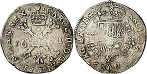 1671. Carlos II. Bruselas. 1 patagón. (Vti. ... 