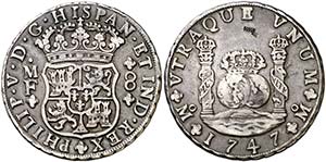 1747. Felipe V. México. MF. 8 reales. (Cal. ... 