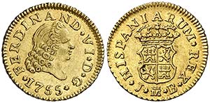 1755. Fernando VI. Madrid. JB. 1/2 escudo. ... 
