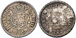 1763/2. Carlos III. México. M. 1 real. ... 