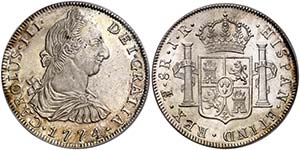 1774. Carlos III. Potosí. JR. 8 reales. ... 