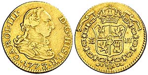 1773. Carlos III. Madrid. PJ. 1/2 escudo. ... 