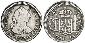 1789. Carlos IV. Santiago. DA. 1/2 real. ... 