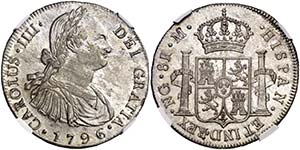 1796. Carlos IV. Guatemala. M. 8 reales. ... 