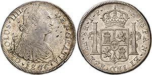 1806. Carlos IV. Lima. JP. 8 reales. (Cal. ... 