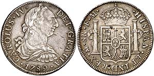 1789. Carlos IV. México. FM. 8 reales. ... 
