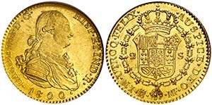 1800/799. Carlos IV. Madrid. MF. 2 escudos. ... 