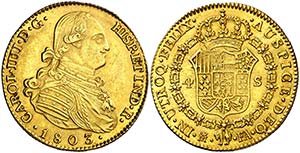 1803. Carlos IV. Madrid. FA. 4 escudos. ... 
