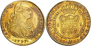 1797. Carlos IV. Lima. IJ. 8 escudos. (Cal. ... 