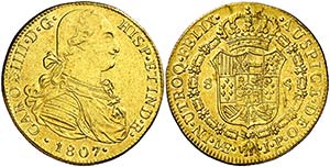 1807. Carlos IV. Lima. JP. 8 escudos. (Cal. ... 