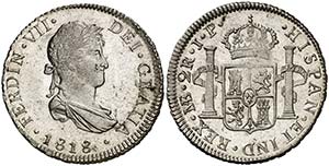 1818. Fernando VII. Lima. JP. 2 reales. ... 