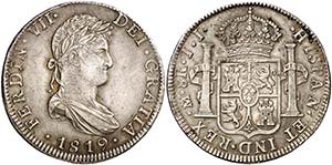 1819. Fernando VII. México. JJ. 8 reales. ... 
