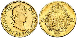 1817. Fernando VII. Madrid. GJ. 1/2 escudo. ... 