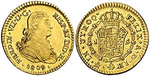 1809. Fernando VII. México. HJ. 1 escudo. ... 