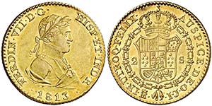 1813. Fernando VII. Madrid. IJ. 2 escudos. ... 