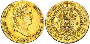 1833. Fernando VII. Sevilla. JB. 2 escudos. ... 
