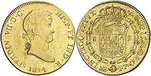 1814. Fernando VII. Lima. JP. 8 escudos. ... 