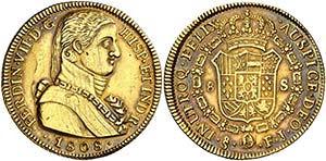 1808. Fernando VII. Santiago. FJ. 8 escudos. ... 