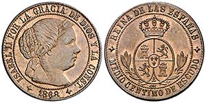1868. Isabel II. Jubia. 1/2 céntimo de ... 