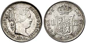 1858/7. Isabel II. Sevilla. 1 real. (Cal. ... 