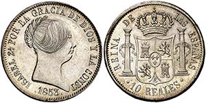 1853. Isabel II. Madrid. 10 reales. (Cal. ... 