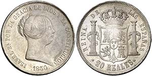 1850. Isabel II. Madrid. 20 reales. (Cal. ... 