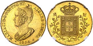 1834.  Portugal. María II. Lisboa. 7500 ... 