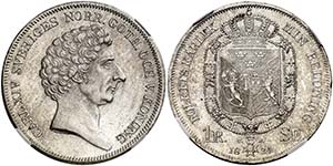 1834/1. Suecia. Carlos XIV. CB. 1 riksdaler. ... 