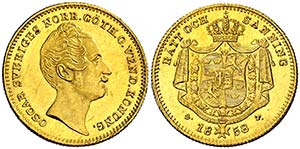 1858. Suecia. Óscar I. ST. 1 ducado. (Fr. ... 