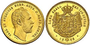 1865. Suecia. Carlos XV. ST. 1 ducado. (Fr. ... 