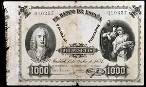 1884. 1000 pesetas. (Ed. B75). 1 de julio, ... 