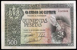 1940. 500 pesetas. (Ed. D45) (Ed. 444). 21 ... 