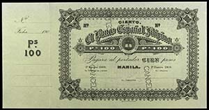 1904. Manila. Banco Español Filipino. 100 ... 