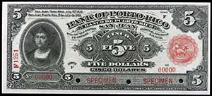 1909. Banco de Puerto Rico. 5 dólares. (Ed. ... 
