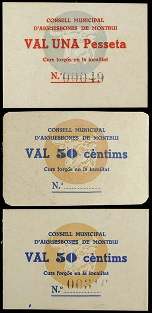 Aigüesbones de Montbui. 50 céntimos (dos) ... 