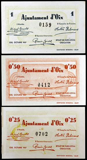 Oix. 25, 50 céntimos y 1 peseta. (T. 1924 a ... 