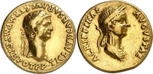 (51 d.C.). Claudio y Agrippina. Áureo. ... 