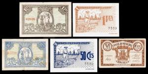 Lote de 5 billetes distintos de la ... 