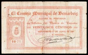 Beniarbeig (Alicante). Consejo Municipal. 25 ... 