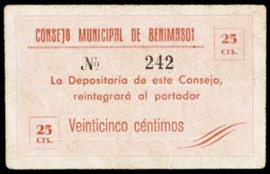 Benimasot (Alicante). Consejo Municipal. 25 ... 