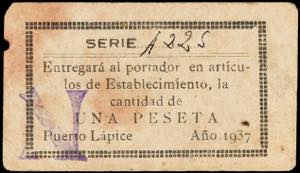 Puerto Lápice (Ciudad Real). 1 peseta. (KG. ... 