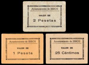 Ibros (Jaén). Ayuntamiento. 25 céntimos, 1 ... 