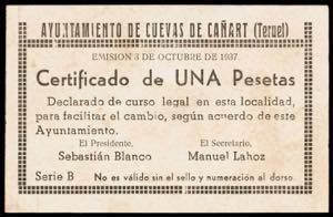 Cuevas de Cañart (Teruel). Ayuntamiento. ... 