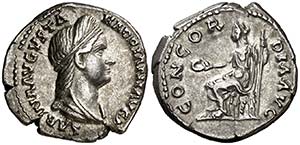 (129 d.C.). Sabina. Denario. (Spink 3919 ... 