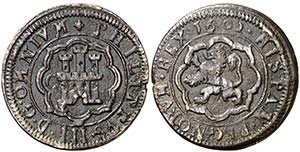 1602. Felipe III. Segovia. C. 4 maravedís. ... 